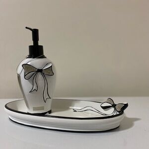 Black White Rhinestone Bow Bathroom accessories
